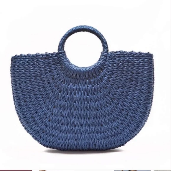 Lulu Dharma Half Moon Woven Tote - Picture 1 of 10